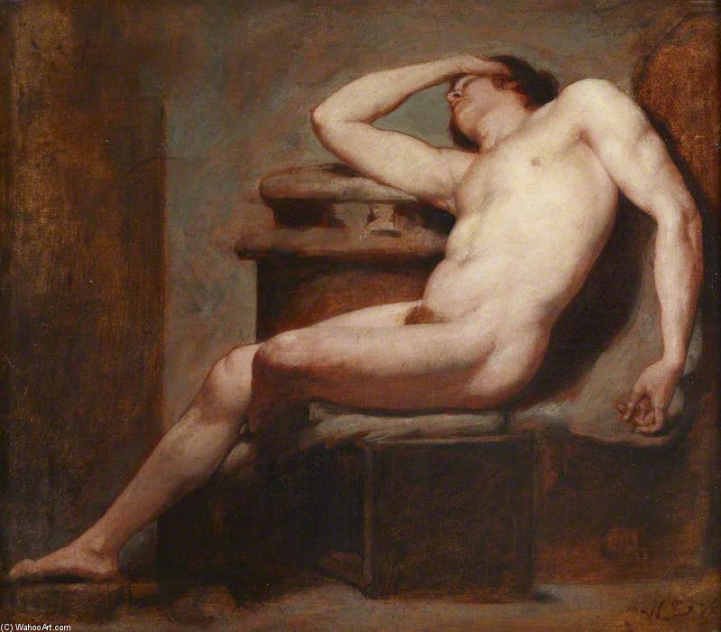 William_Etty_Academic_Study_of_a_reclining_male_nude_asleep